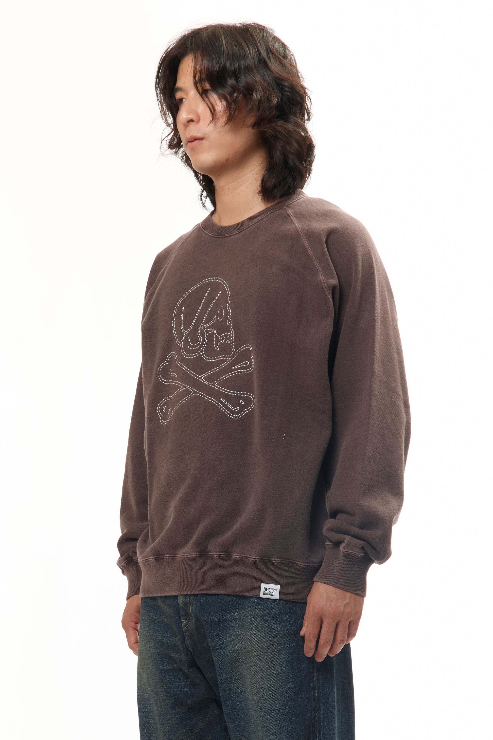 The PIGMENT DYED SWEAT SHIRT LS BROWN available online with global shipping, and in PAM Stores Melbourne and Sydney.