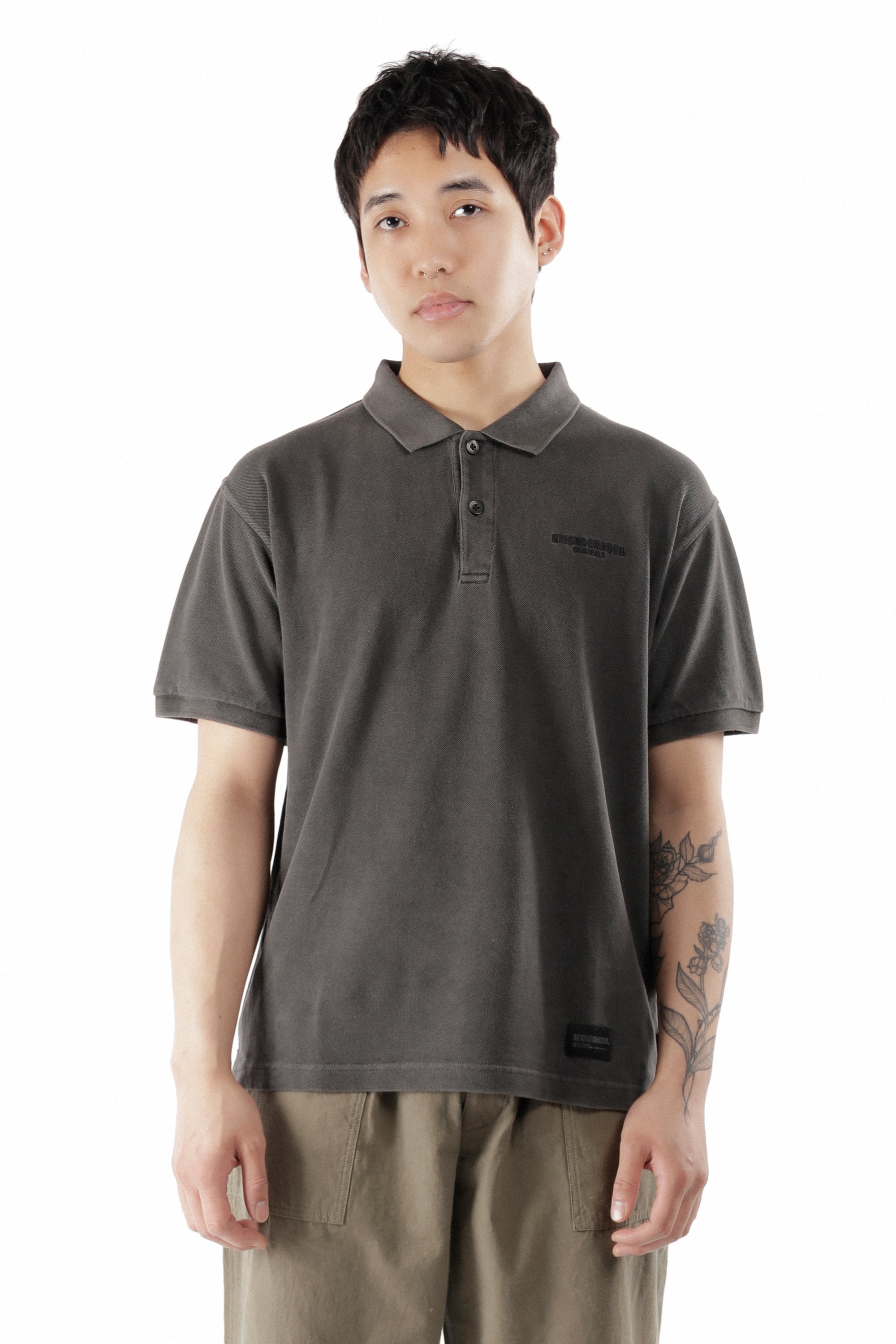 The PIGMENT DYED POLO SS TOP BLACK available online with global shipping, and in PAM Stores Melbourne and Sydney.
