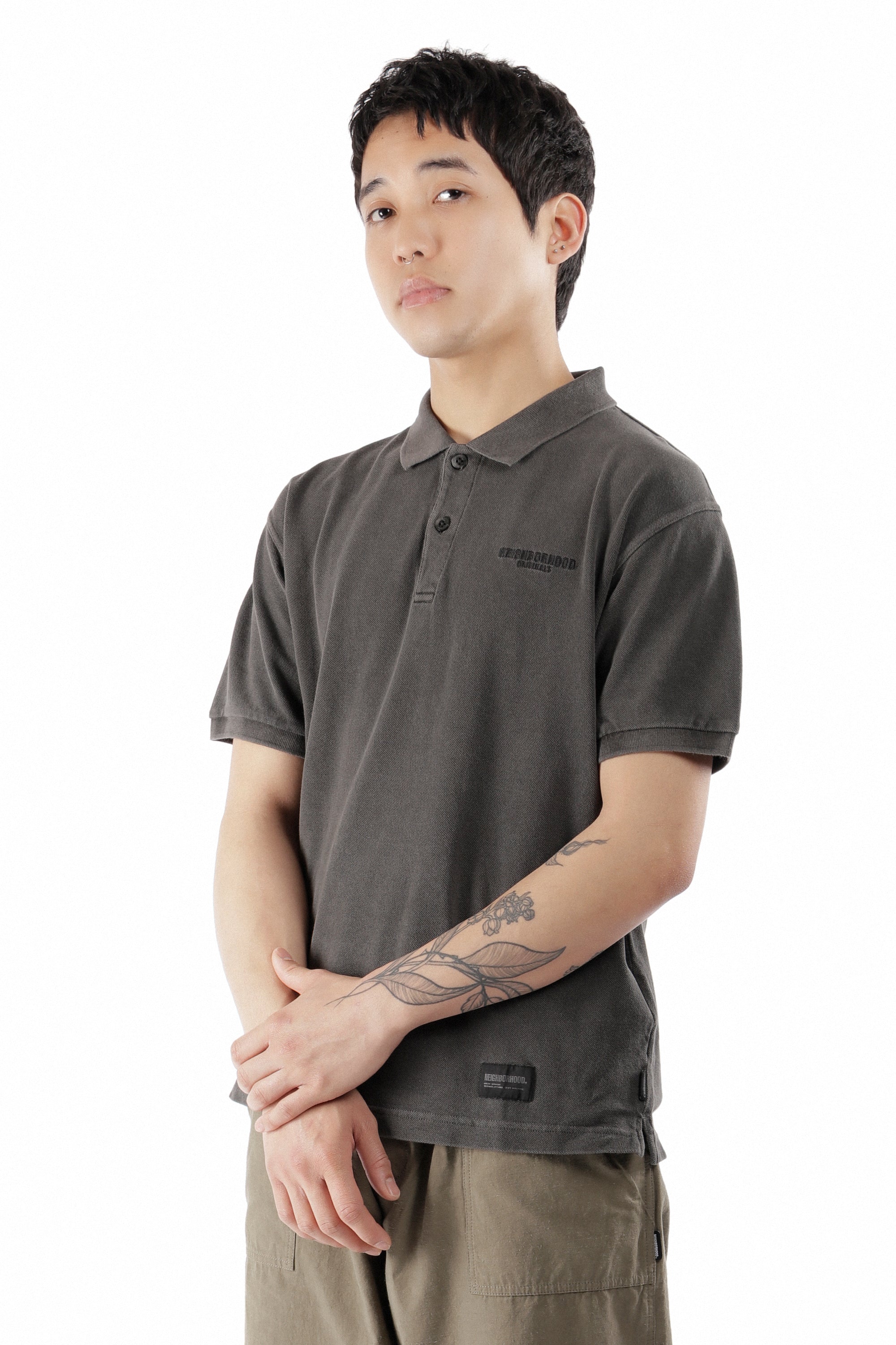The PIGMENT DYED POLO SS TOP BLACK available online with global shipping, and in PAM Stores Melbourne and Sydney.