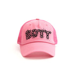 The BANG! Logo Mesh-back 5-Panel Cap Pink available online with global shipping, and in PAM Stores Melbourne and Sydney.