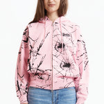 The Shattered Zip Hoodie Pink available online with global shipping, and in PAM Stores Melbourne and Sydney.