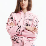 The Shattered Zip Hoodie Pink available online with global shipping, and in PAM Stores Melbourne and Sydney.