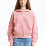 The Knit Zip Hoodie Pink available online with global shipping, and in PAM Stores Melbourne and Sydney.