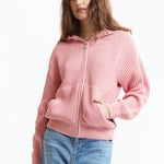The Knit Zip Hoodie Pink available online with global shipping, and in PAM Stores Melbourne and Sydney.