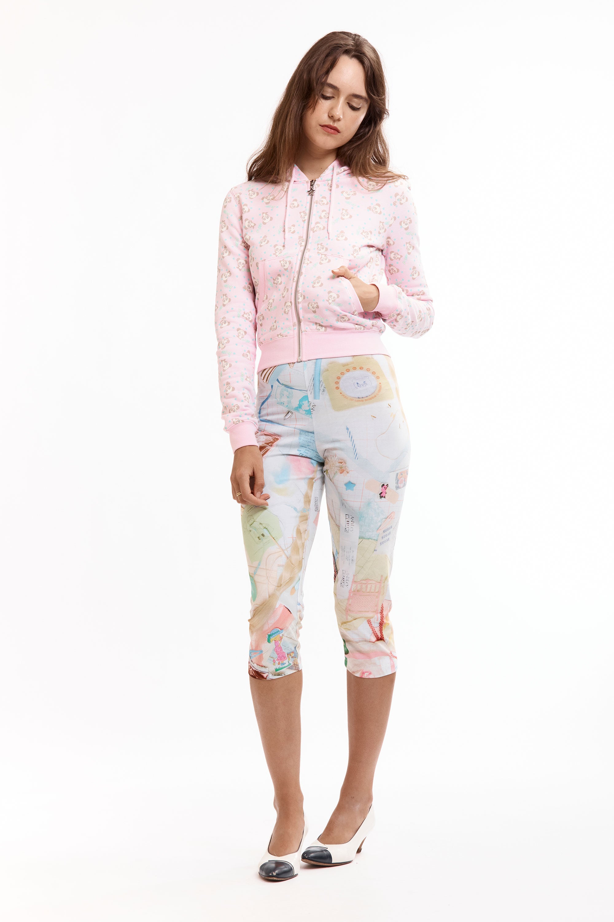 The PINK PANDA SHRUNK HOODIE available online with global shipping, and in PAM Stores Melbourne and Sydney.