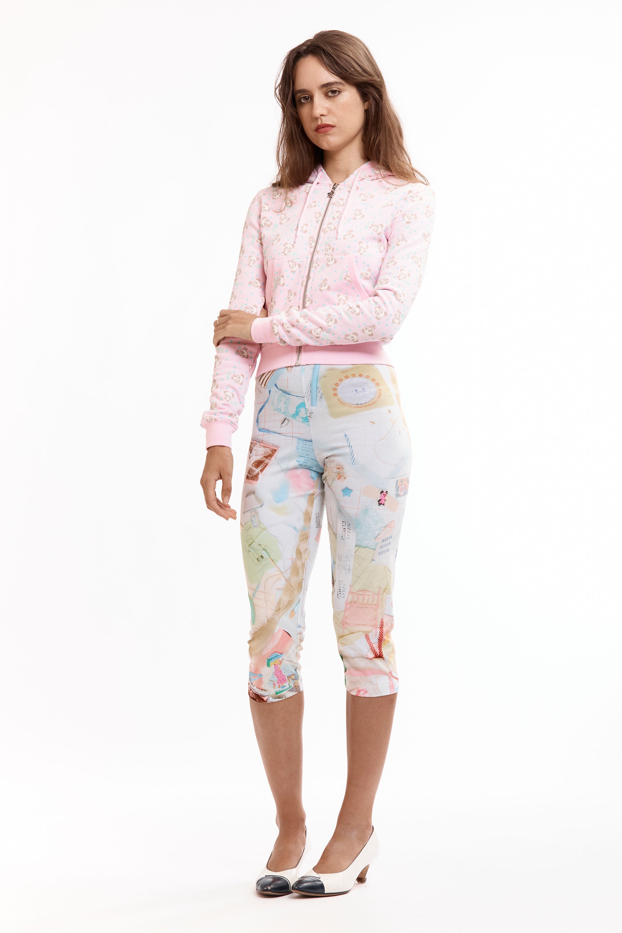 The PINK PANDA SHRUNK HOODIE available online with global shipping, and in PAM Stores Melbourne and Sydney.