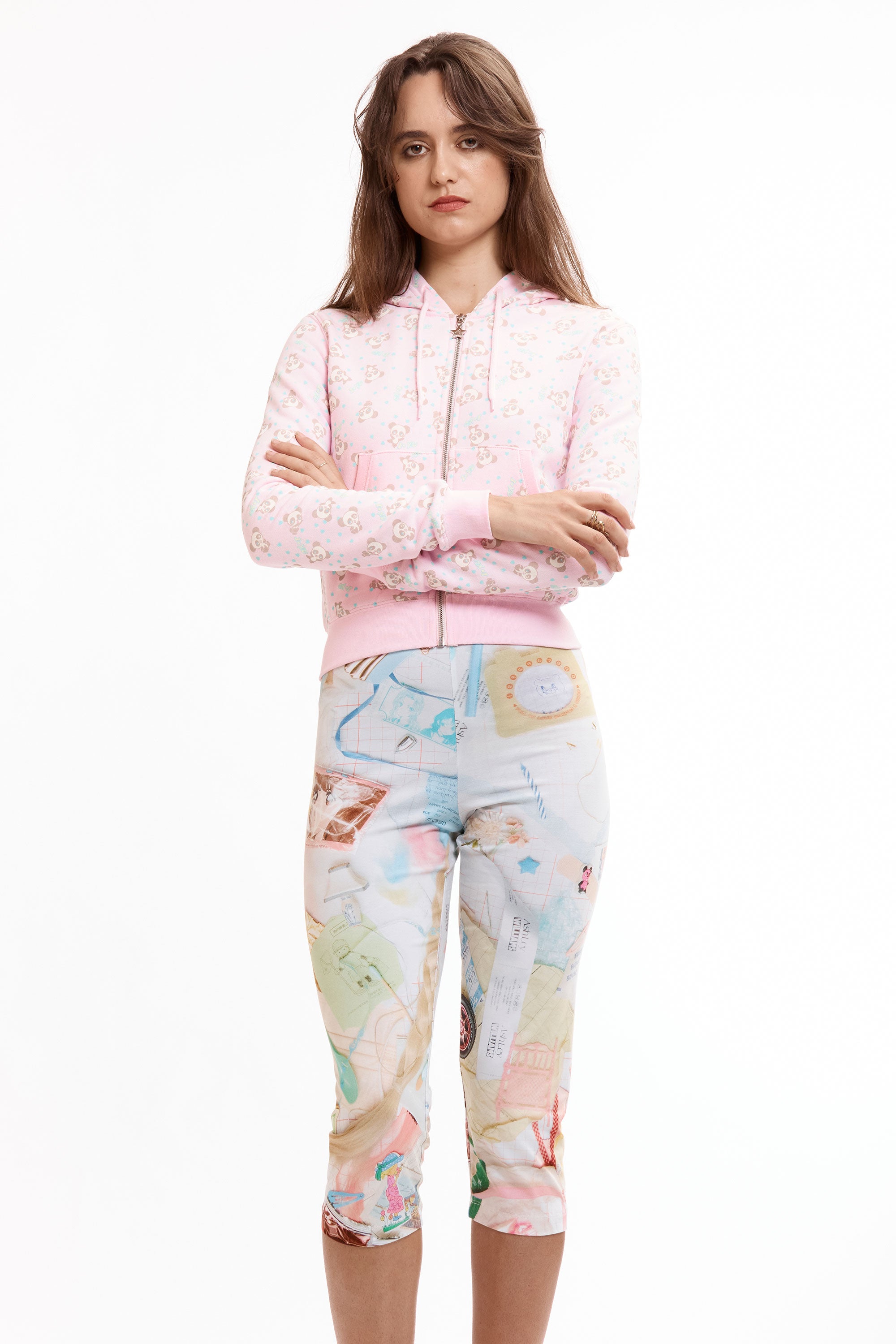 The PINK PANDA SHRUNK HOODIE available online with global shipping, and in PAM Stores Melbourne and Sydney.