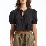 The RUBY TOP BLACK WHITE STRIPE available online with global shipping, and in PAM Stores Melbourne and Sydney.