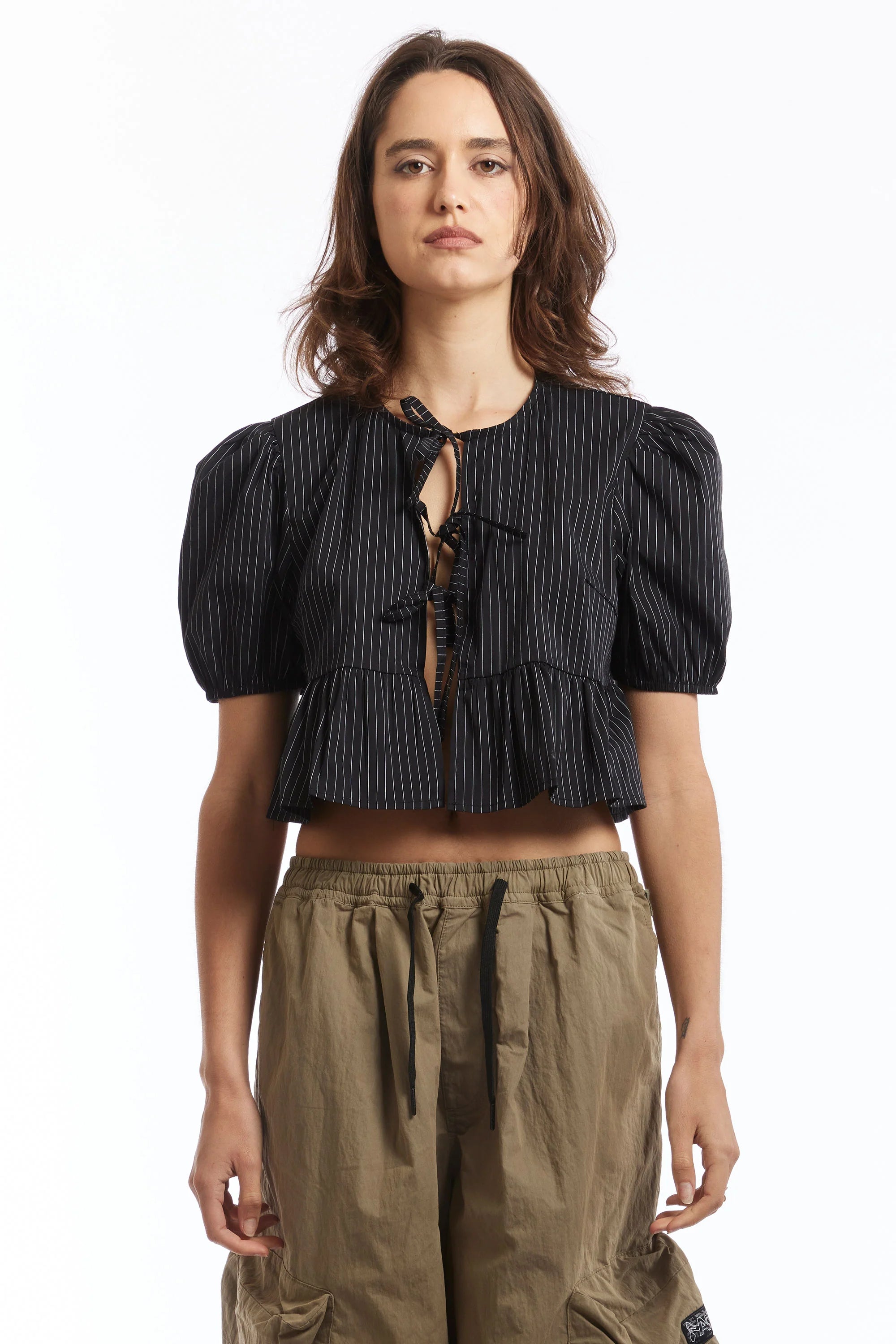 The RUBY TOP BLACK WHITE STRIPE available online with global shipping, and in PAM Stores Melbourne and Sydney.