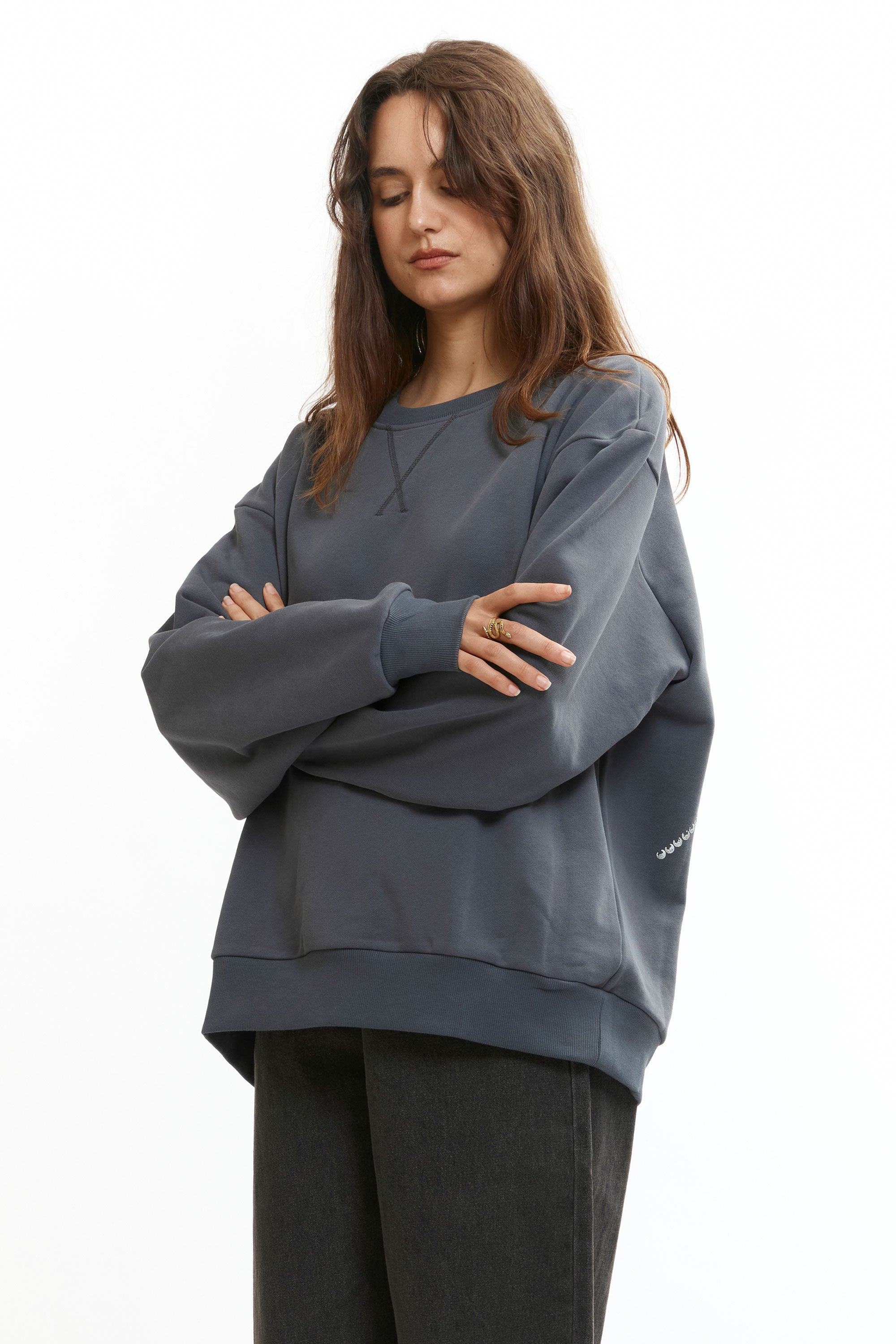 The STUD CREWNECK available online with global shipping, and in PAM Stores Melbourne and Sydney.