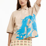 The MANGA POLO SHIRT BEIGE available online with global shipping, and in PAM Stores Melbourne and Sydney.