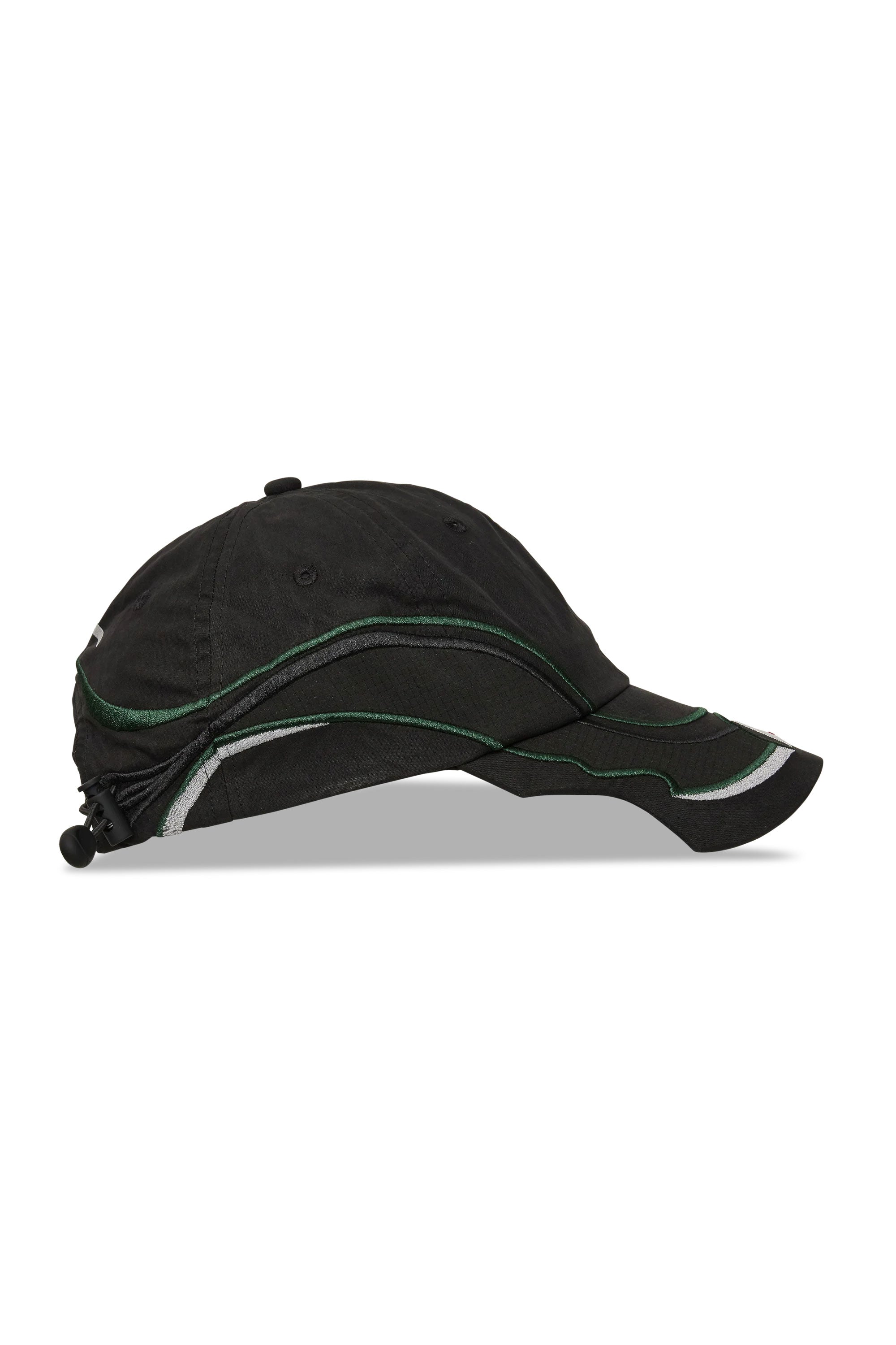 The Pursuit 6 Panel Cap Washed Black available online with global shipping, and in PAM Stores Melbourne and Sydney.