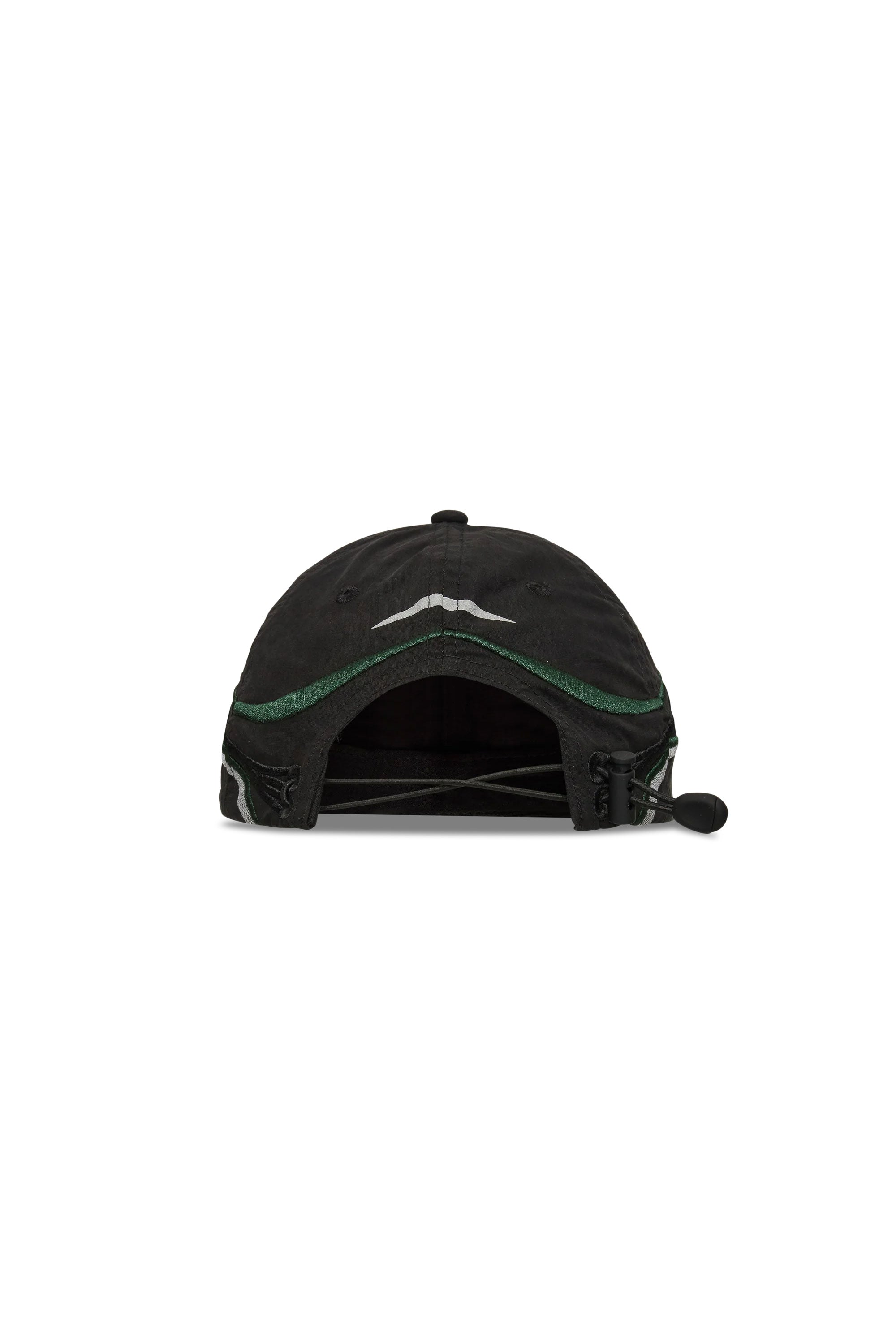 The Pursuit 6 Panel Cap Washed Black available online with global shipping, and in PAM Stores Melbourne and Sydney.