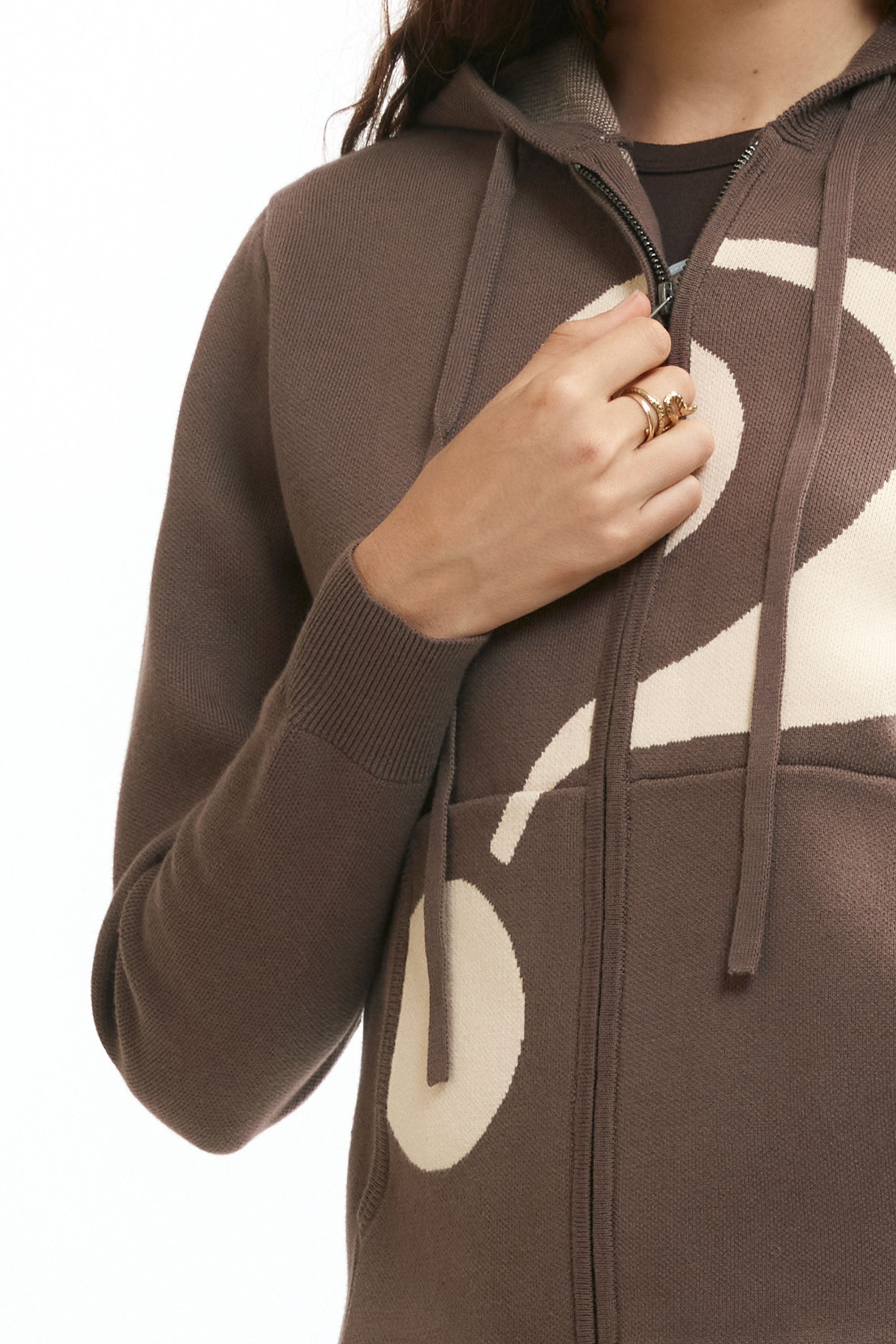 The Question Mark Knit Zip Up Hoodie available online with global shipping, and in PAM Stores Melbourne and Sydney.