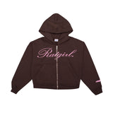 The SR Ratgirl Crop Zip Hooded Sweat Brown available online with global shipping, and in PAM Stores Melbourne and Sydney.