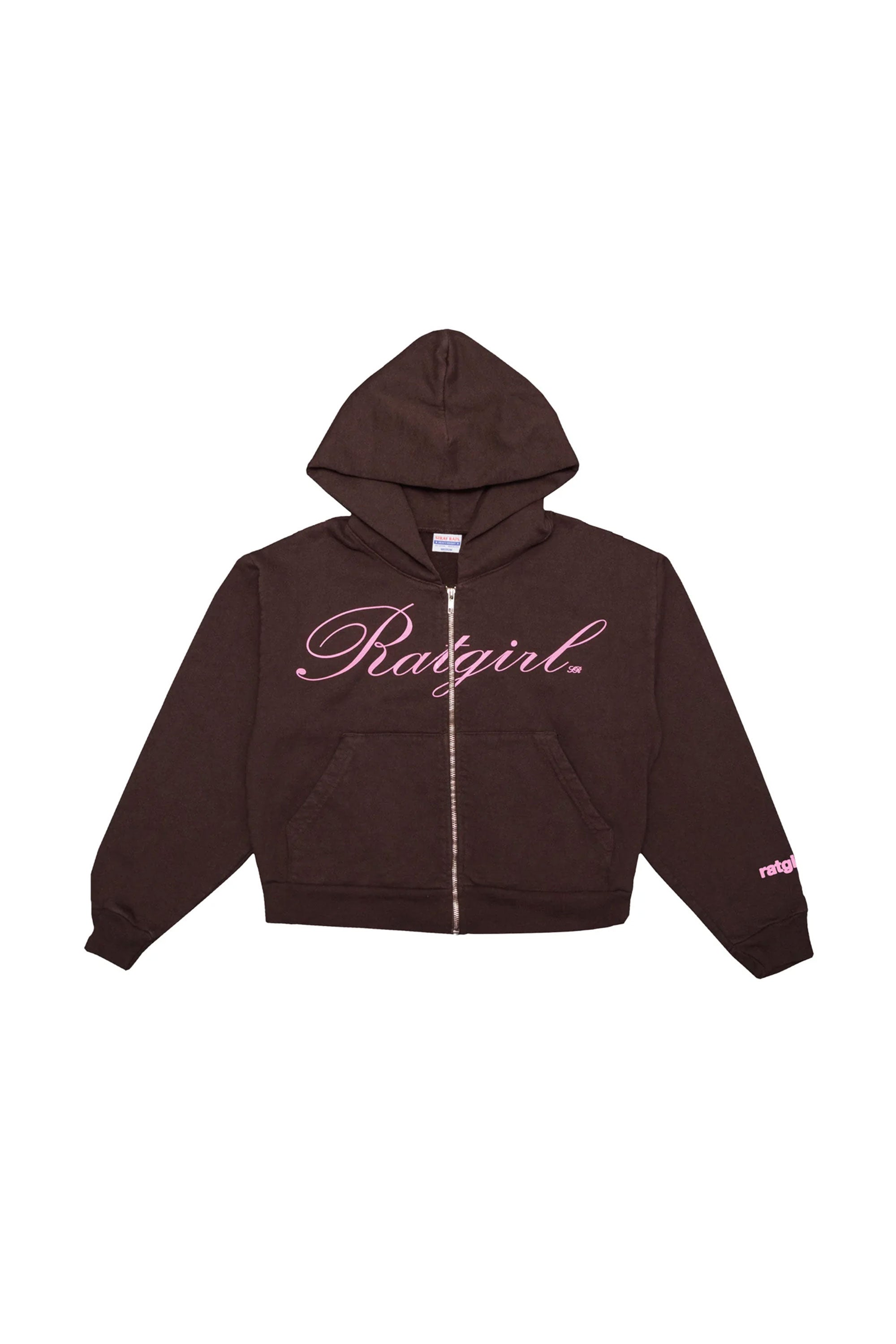 The SR Ratgirl Crop Zip Hooded Sweat Brown available online with global shipping, and in PAM Stores Melbourne and Sydney.