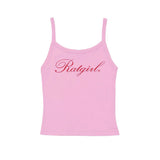 Ratgirl Script Tank Top Pink