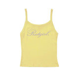 Ratgirl Script Tank Top Baby Yellow
