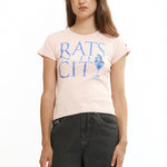 The Rats in the City Tee Pink available online with global shipping, and in PAM Stores Melbourne and Sydney.