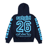 RATGIRL LOVE ZIP HOODIE NAVY