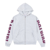 RATGIRL LOVE ZIP HOODIE HEATHER GREY
