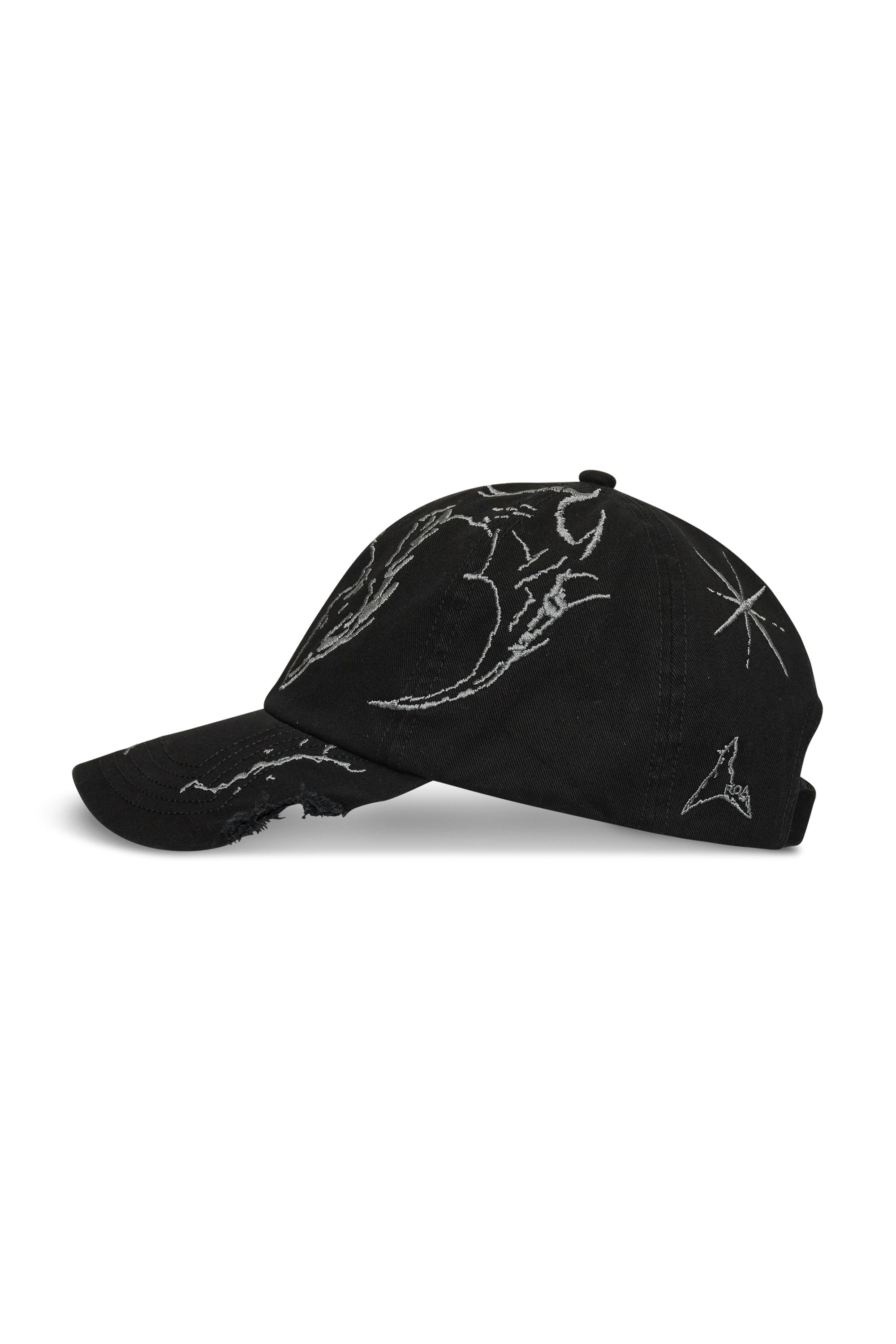The Ryli Embriodered 6 Panel Cap Washed Black available online with global shipping, and in PAM Stores Melbourne and Sydney.