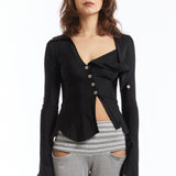 BLACK LYCRA SAILOR SHIRT