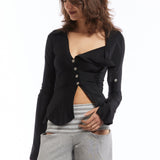 BLACK LYCRA SAILOR SHIRT
