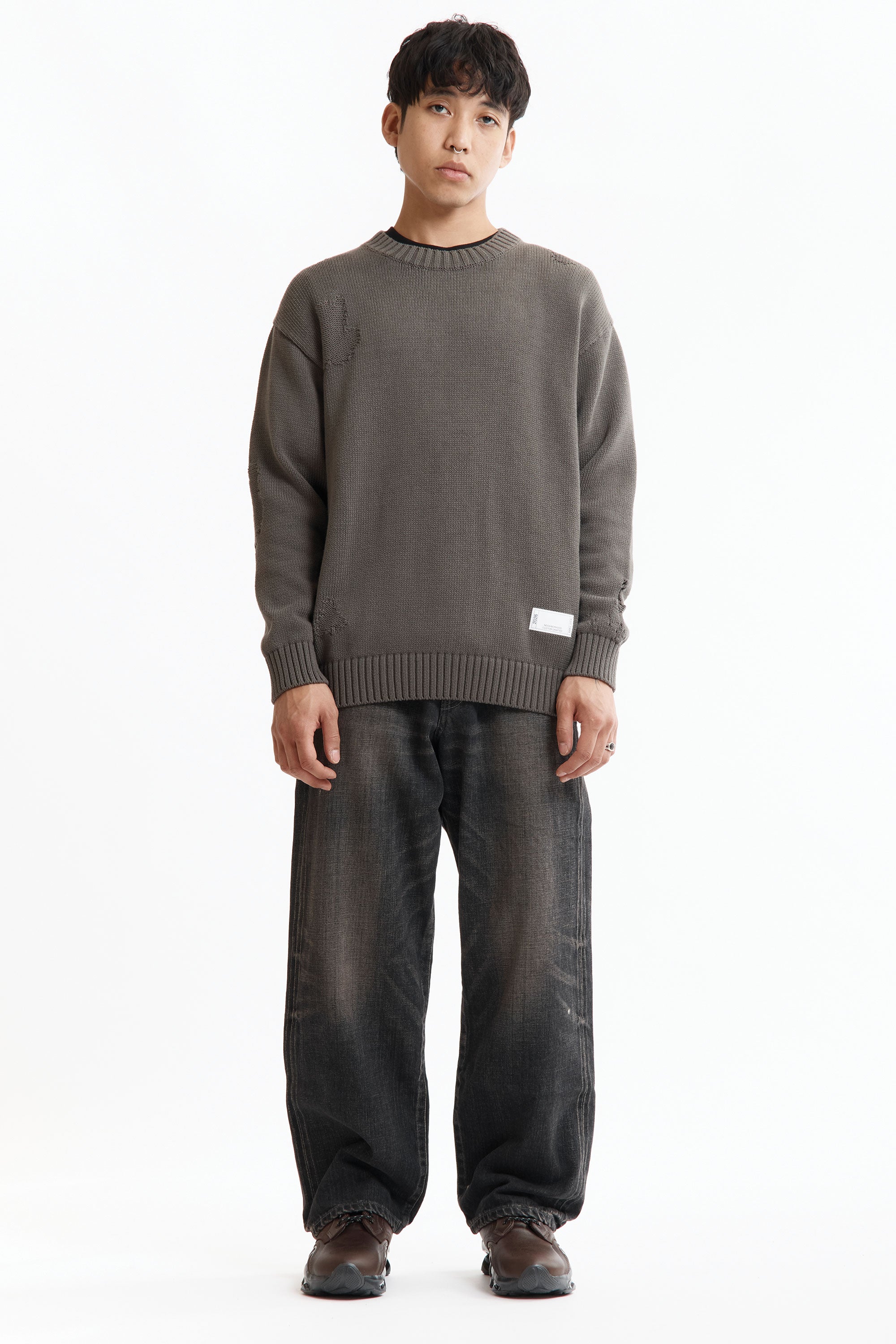 The SS26 NH SAVAGE CREWNECK SWEATER CHARCOAL available online with global shipping, and in PAM Stores Melbourne and Sydney.