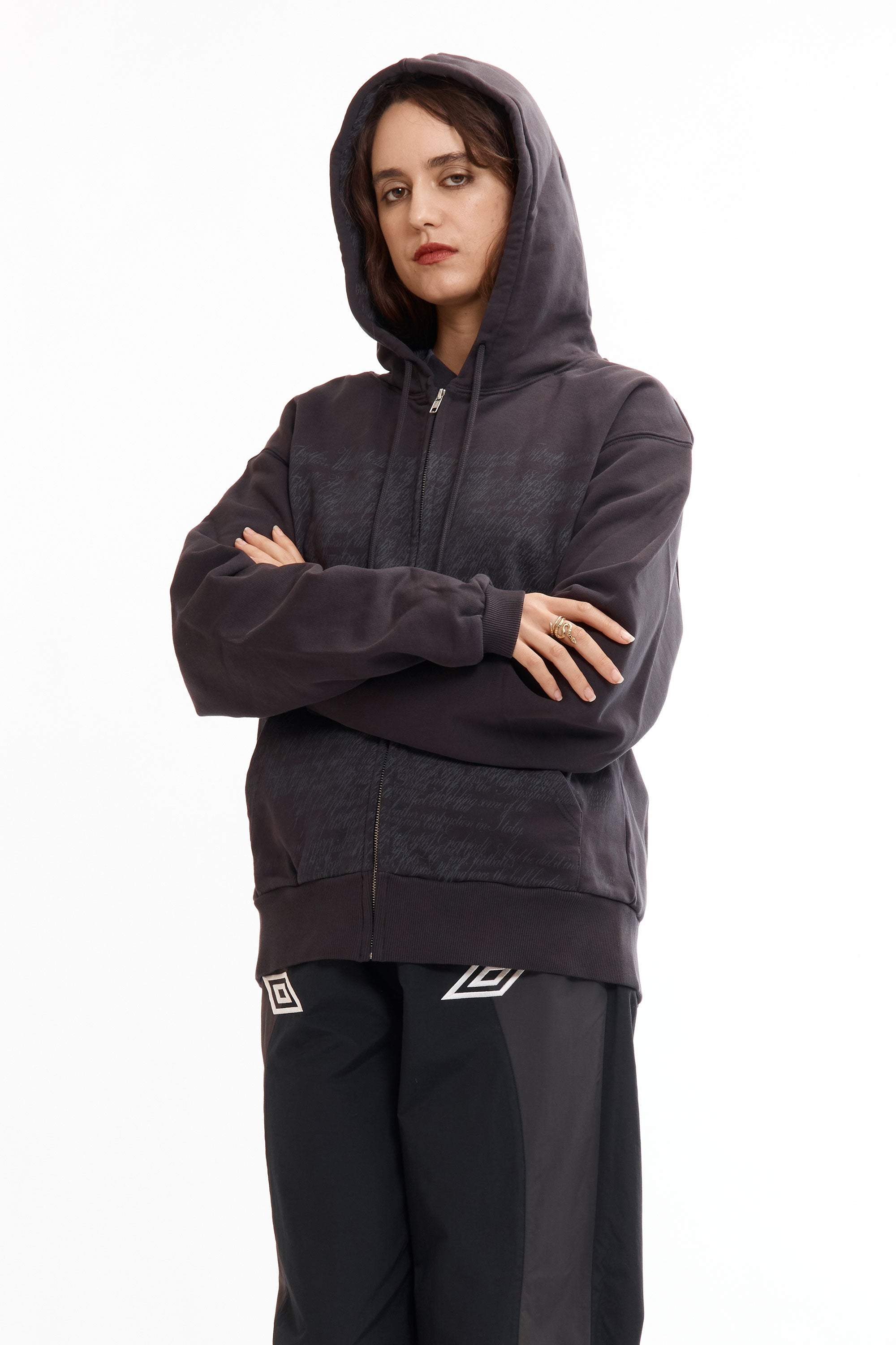 The SS26 Compact Masked Zip Hoodie Washed Black available online with global shipping, and in PAM Stores Melbourne and Sydney.