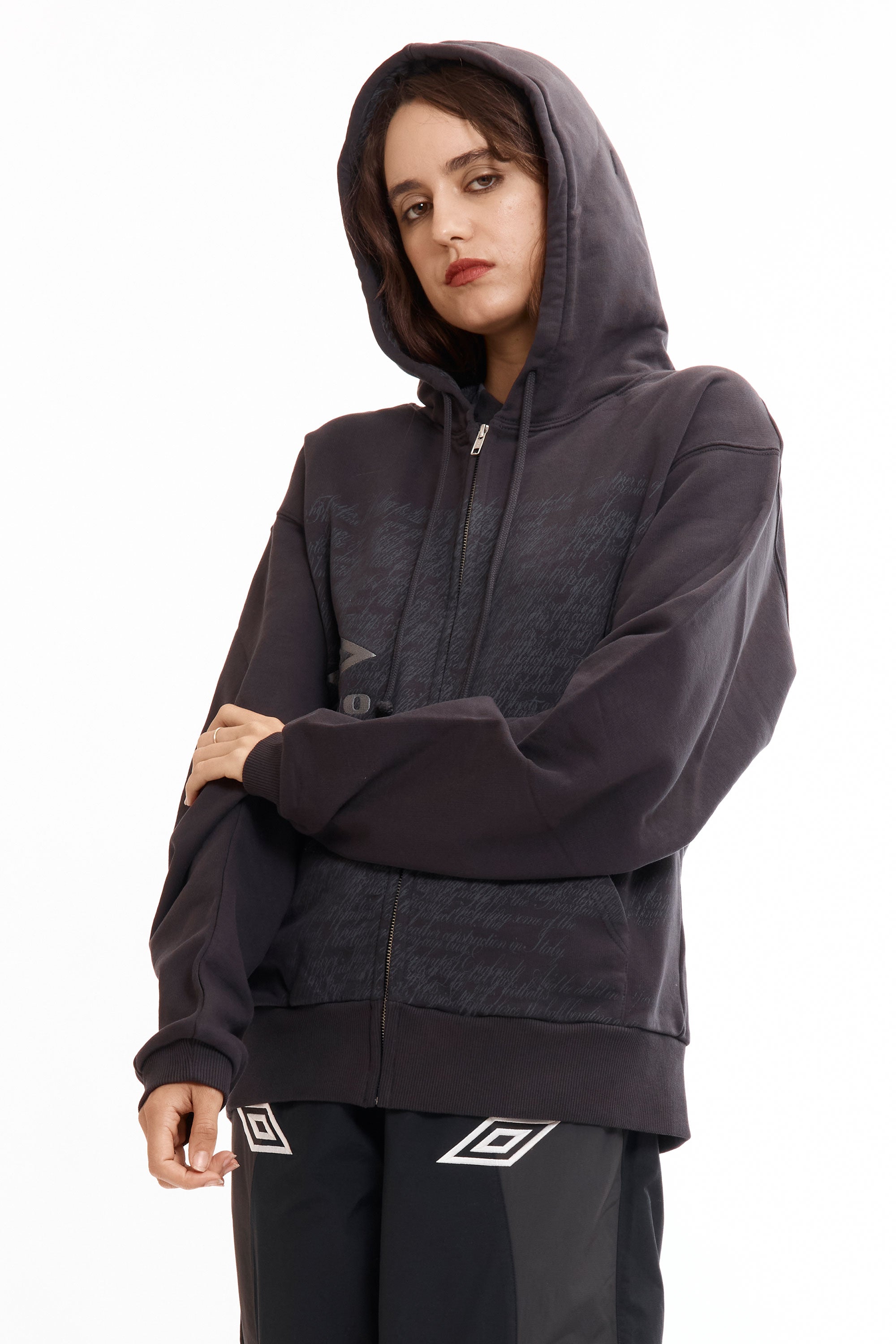 The SS26 Compact Masked Zip Hoodie Washed Black available online with global shipping, and in PAM Stores Melbourne and Sydney.