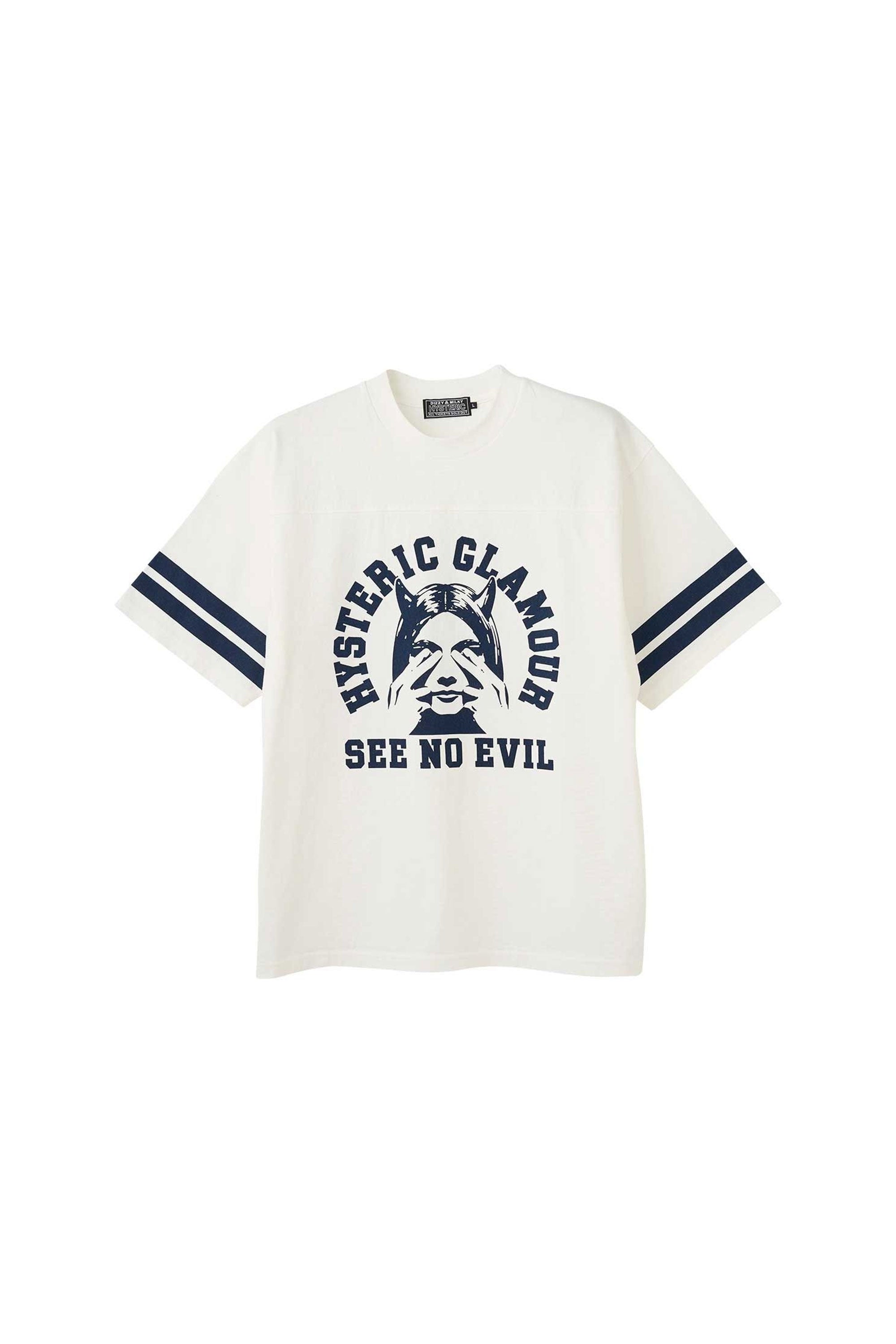 The SEE NO EVIL T SHIRT WHITE available online with global shipping, and in PAM Stores Melbourne and Sydney.