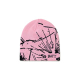 The Shattered Skull Cap Beanie Pink available online with global shipping, and in PAM Stores Melbourne and Sydney.