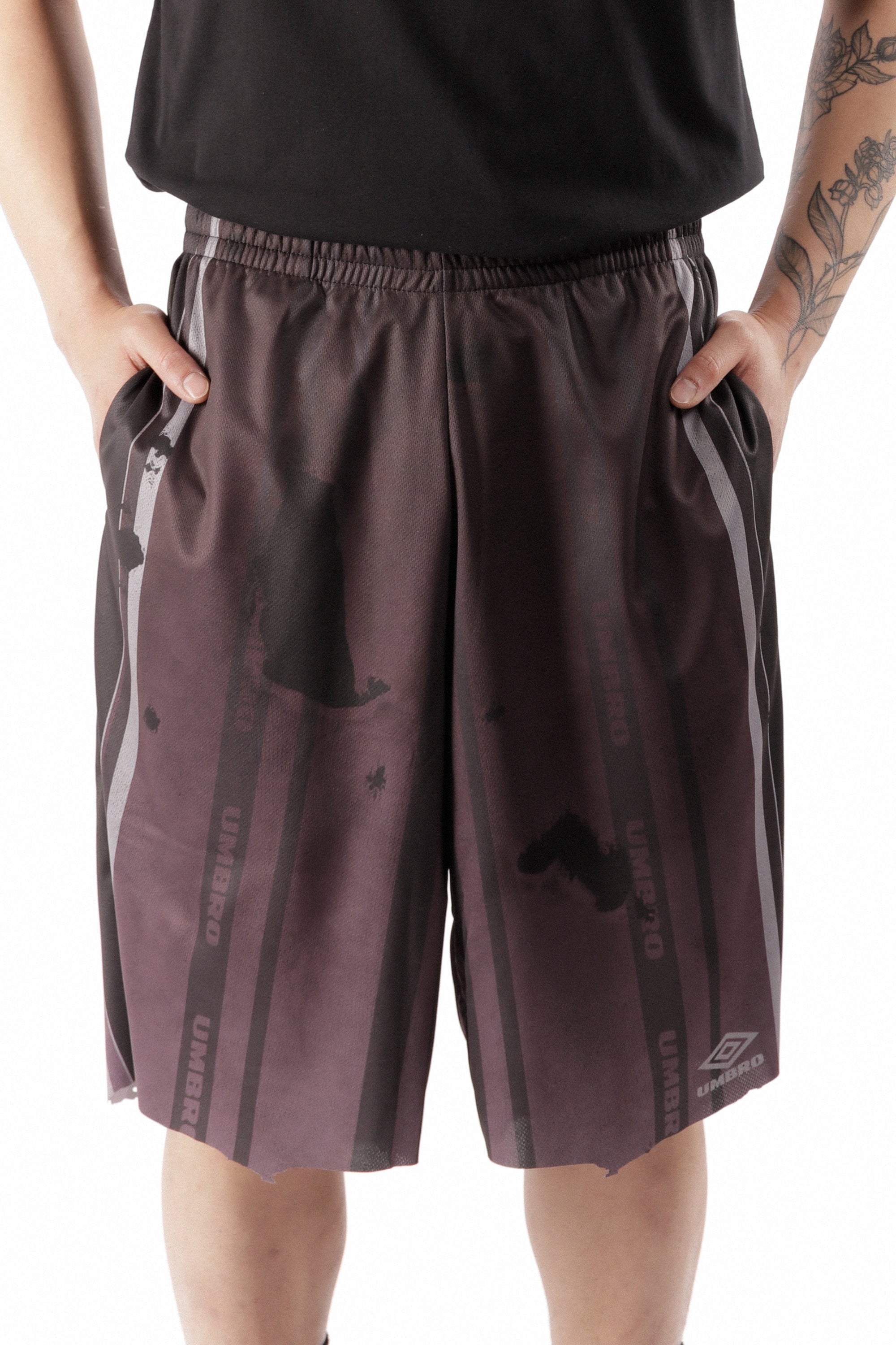 The Distressed Shorts Purple Black available online with global shipping, and in PAM Stores Melbourne and Sydney.