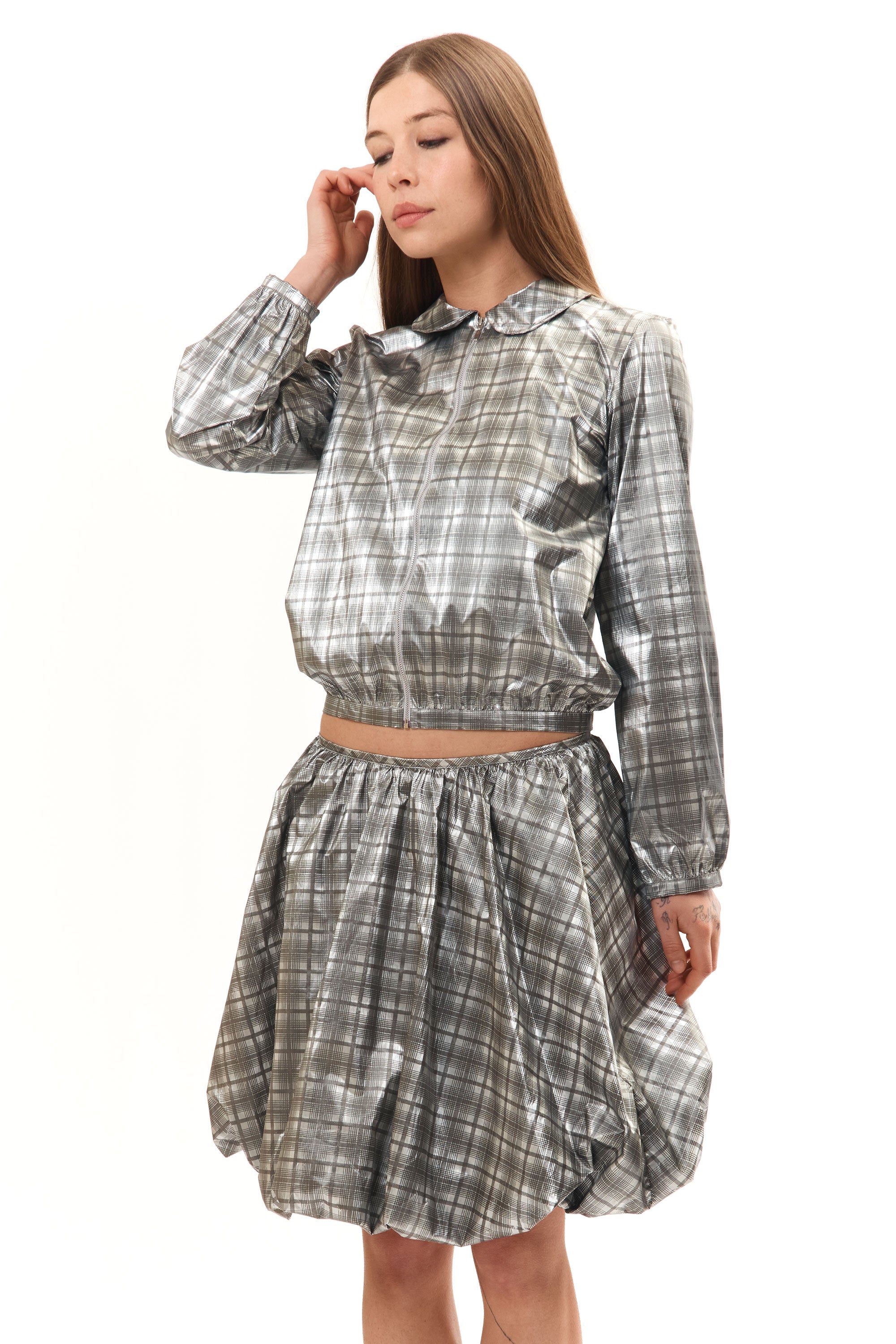 The MELO PUFF SKIRT GREY available online with global shipping, and in PAM Stores Melbourne and Sydney.