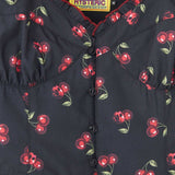 Skull Cherry Print Frill Bustier