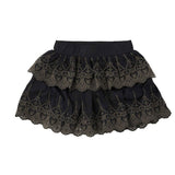 Skull Lace Scalloped Embroidery Skirt