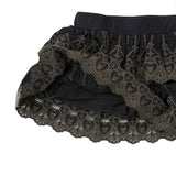 Skull Lace Scalloped Embroidery Skirt