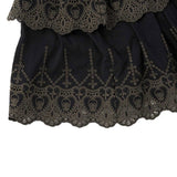 Skull Lace Scalloped Embroidery Skirt