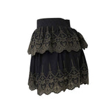 Skull Lace Scalloped Embroidery Skirt