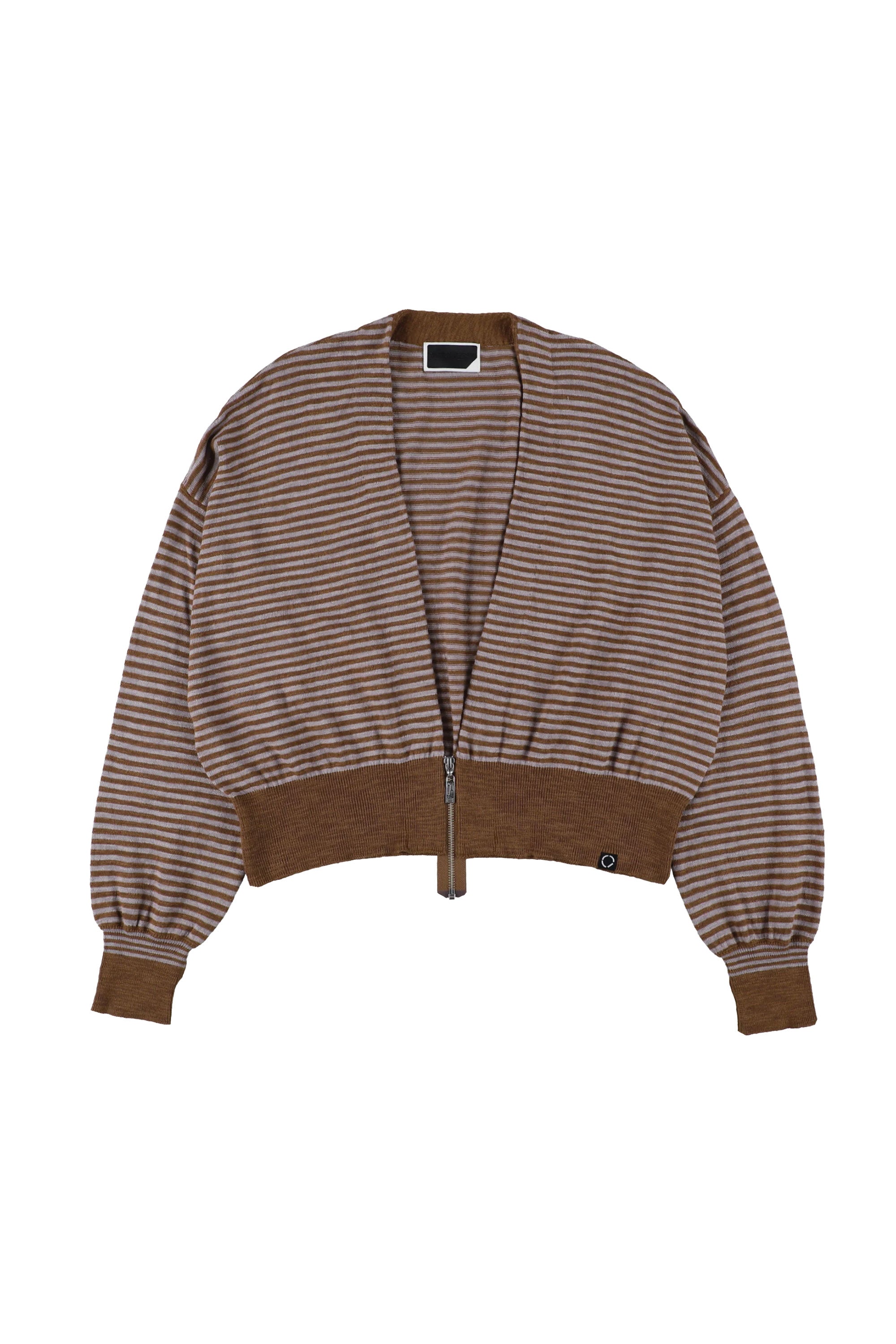 SLAB GAUZE KNIT BOLERO STRIPE BROWN GREY – P.A.M. (Perks And Mini)