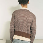The SLAB GAUZE KNIT BOLERO STRIPE BROWN GREY available online with global shipping, and in PAM Stores Melbourne and Sydney.