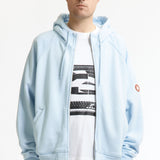 The SOLID BIG HEAVY ZIP HOODY BLUE available online with global shipping, and in PAM Stores Melbourne and Sydney.