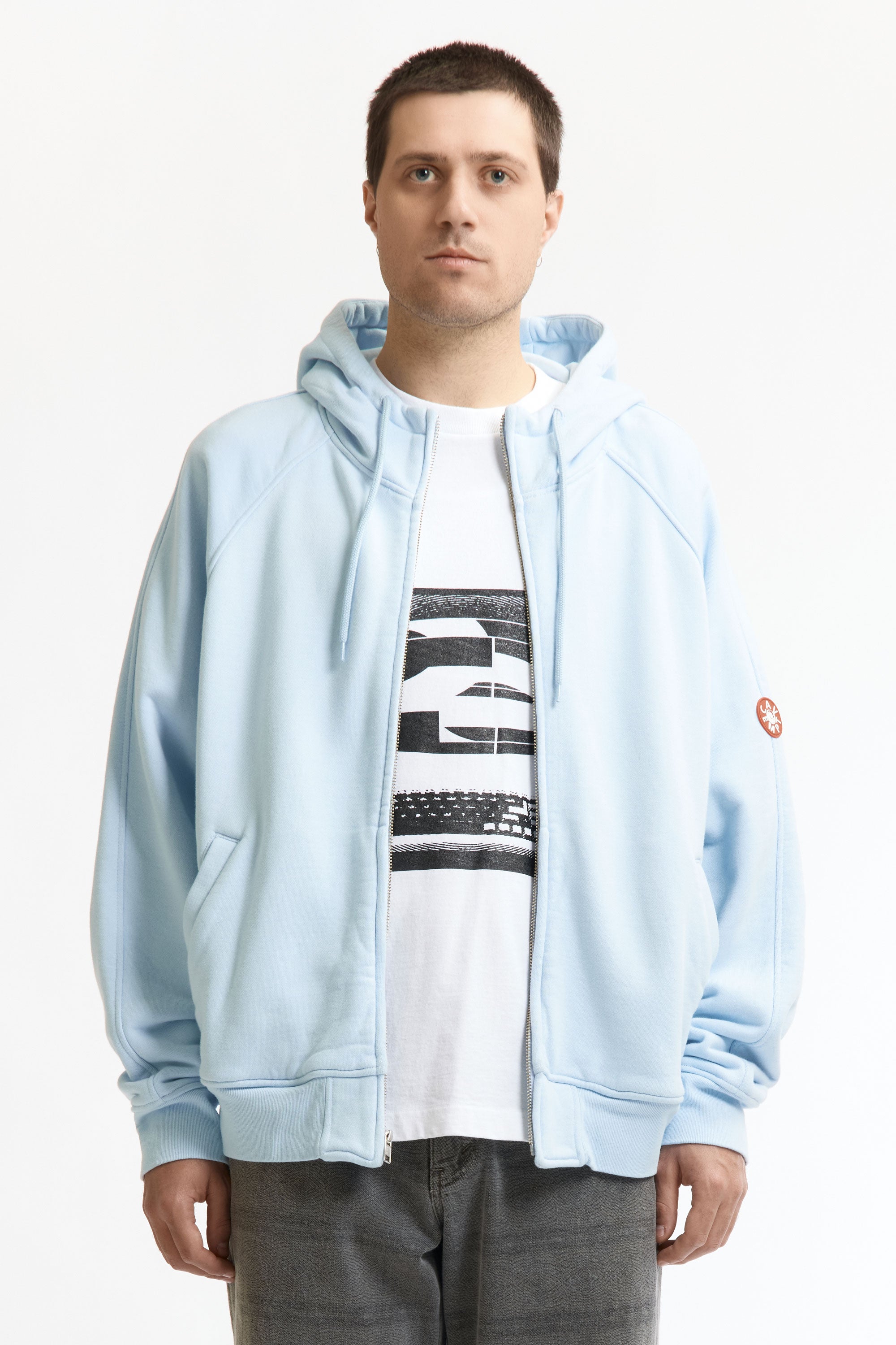 The SOLID BIG HEAVY ZIP HOODY BLUE available online with global shipping, and in PAM Stores Melbourne and Sydney.
