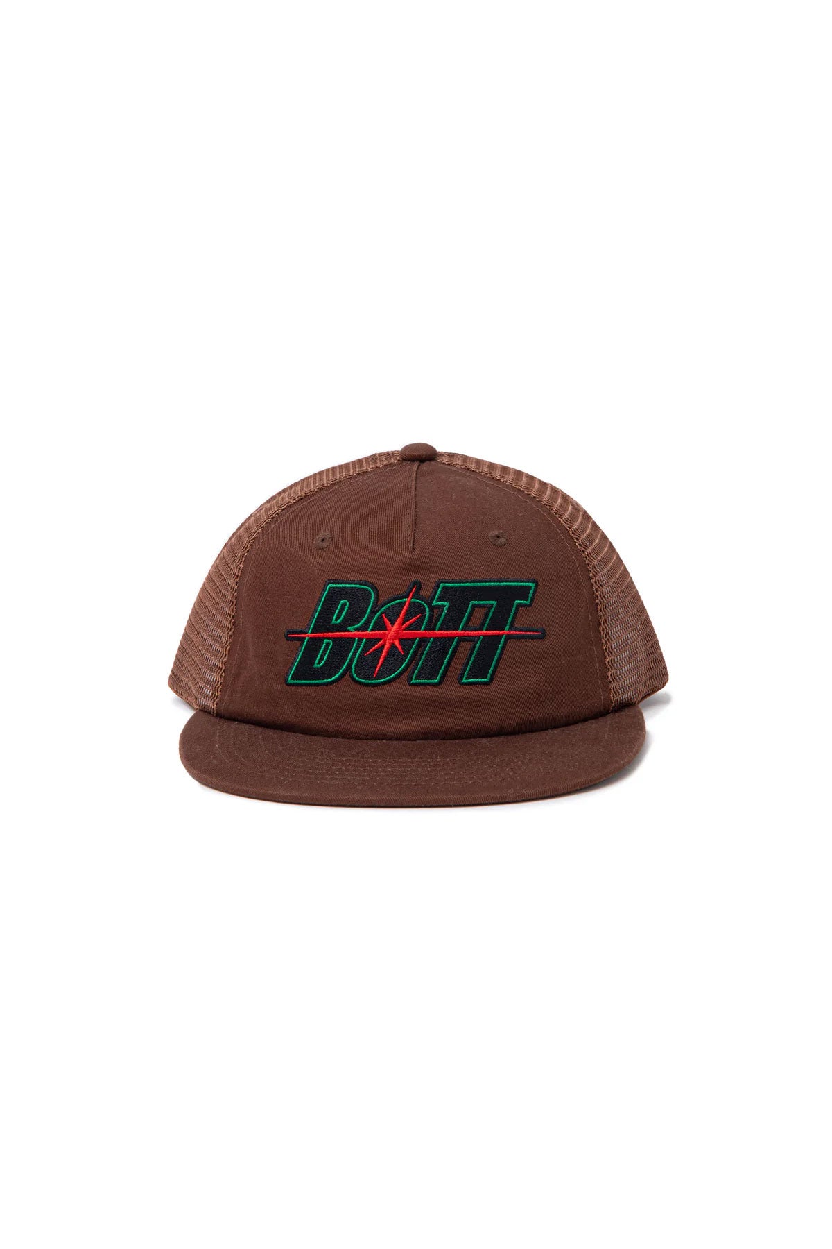 The BOTT - SPACE LOGO MESH CAP BROWN  available online with global shipping, and in PAM Stores Melbourne and Sydney.