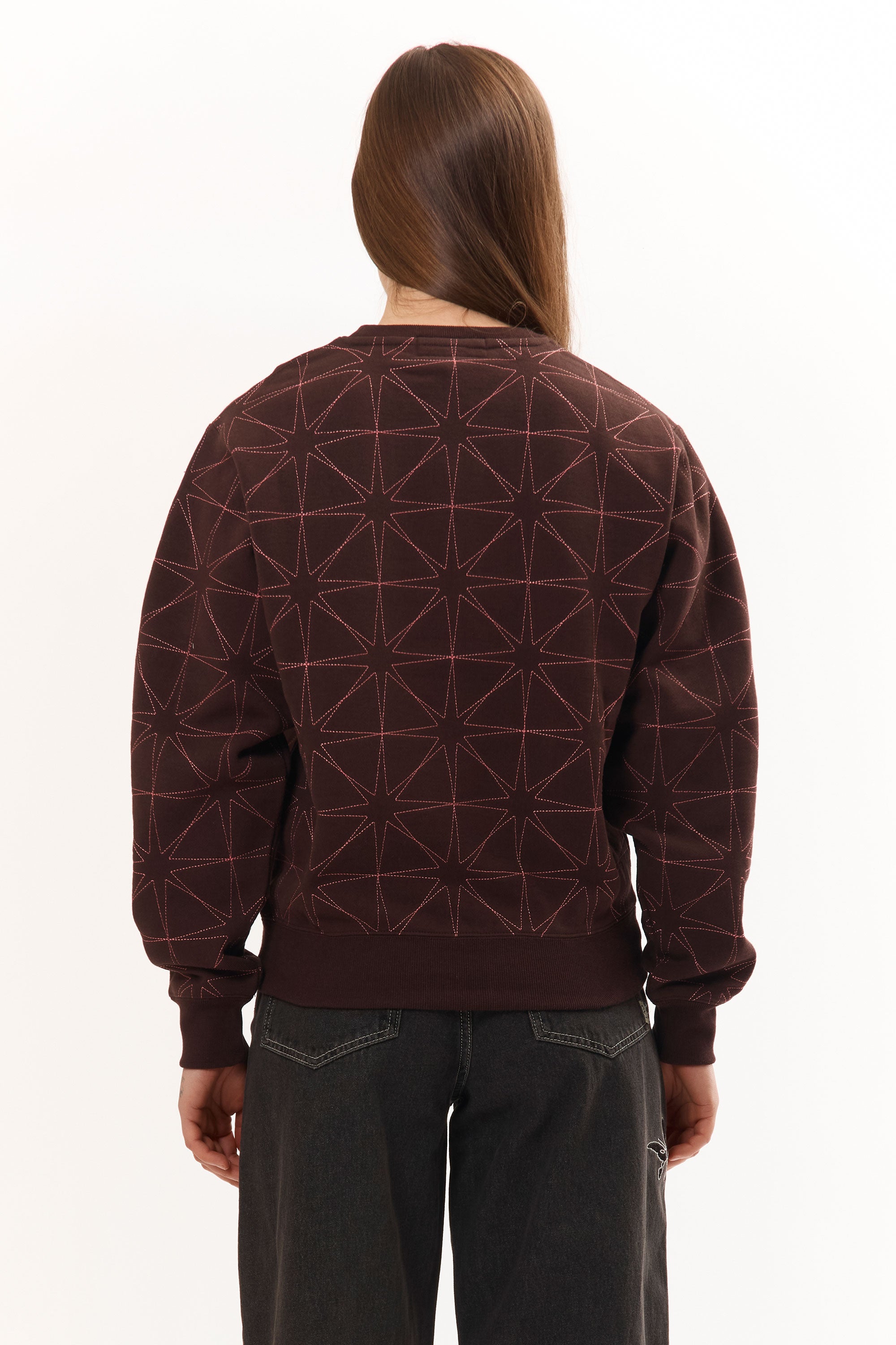 The Sparkle Stitched Crewneck Brown available online with global shipping, and in PAM Stores Melbourne and Sydney.
