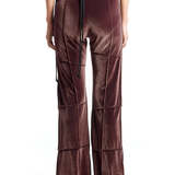 Spider Stretch Velvet Flare Pant Brown