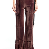 Spider Stretch Velvet Flare Pant Brown