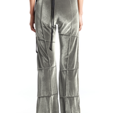 Spider Stretch Velvet Flare Pant Silver