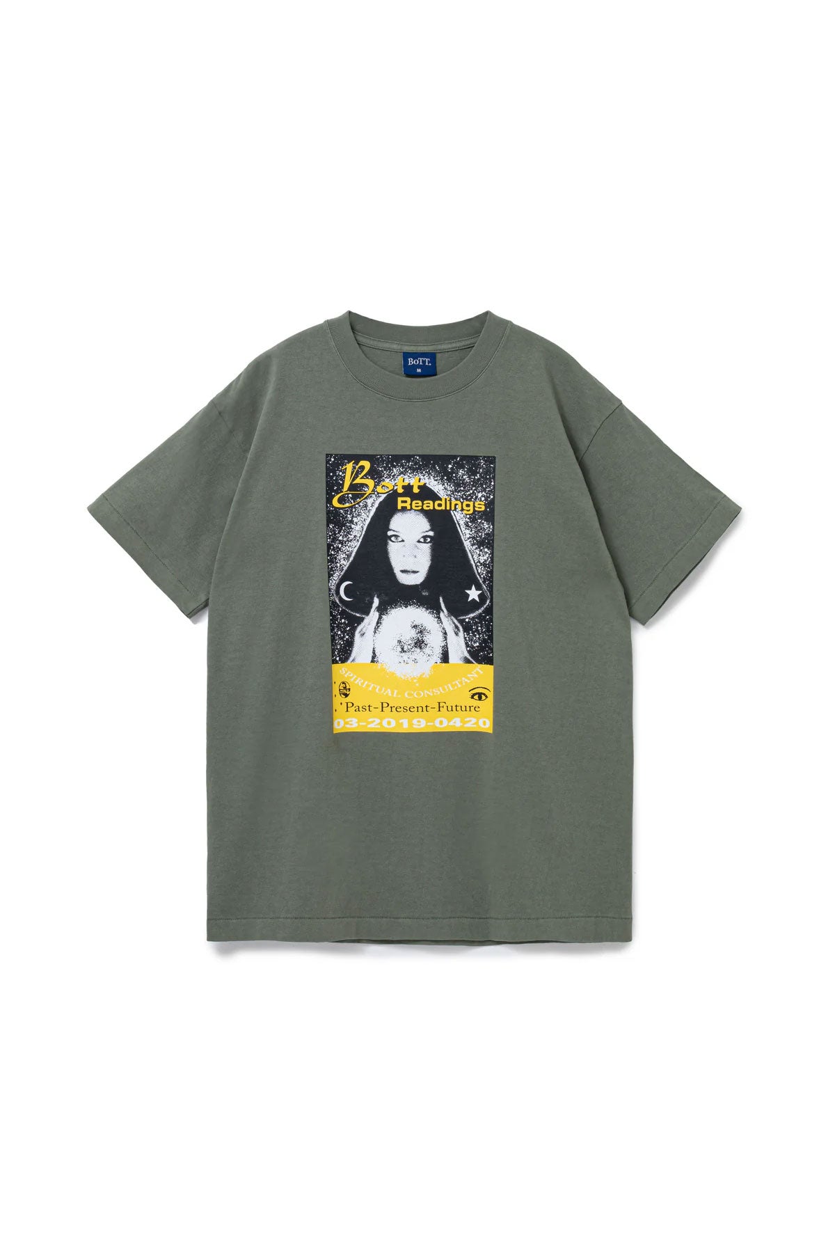 The BOTT - SPIRITUAL TEE OLIVE  available online with global shipping, and in PAM Stores Melbourne and Sydney.